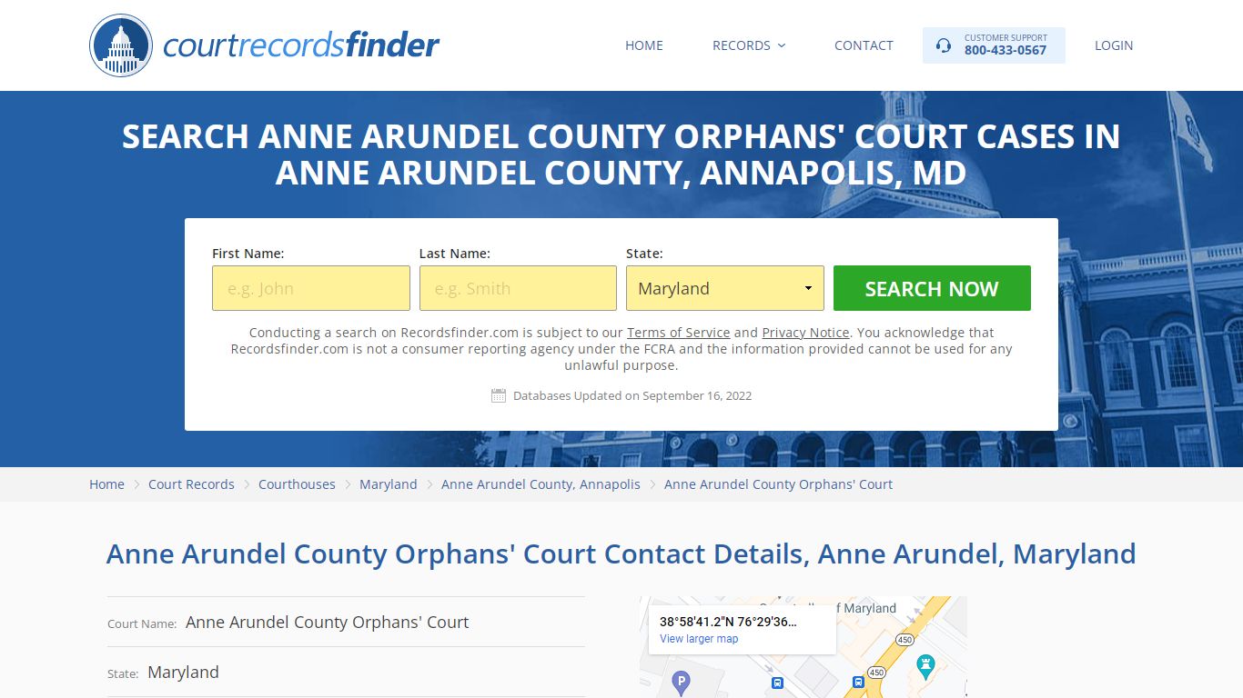 Anne Arundel County Orphans' Court Case Search - RecordsFinder